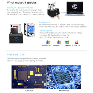 Dual Bay Hard Drive Docking Station